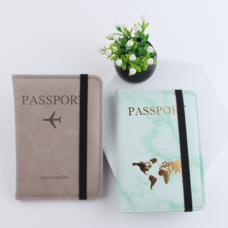 Unisex Passport Cover Letter Print Protctor Case Women Men PU Leather Travel Credit Card Holder Passport Organizer Wallet