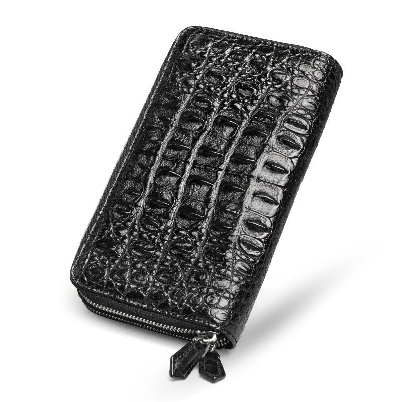 Authentic crocodile clutch wallet men luxury design 2-layer zipper card holder wallet made of top quality crocodile back bone