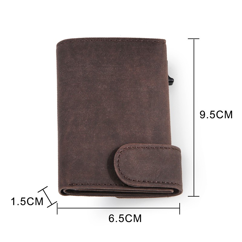 Leather Sign Card Holder Men Wallets Slim Thin Coin Purse Pocket Money Bags Luxury Small Metal Wallet Male Purses Portemonnaie