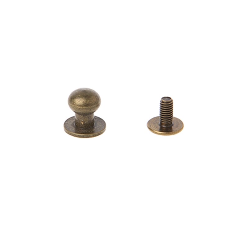 Solid Brass Rivet Round Head Button Screw Luggage Leather Brass Durable DIY Wallet Replacement Bag Accessories