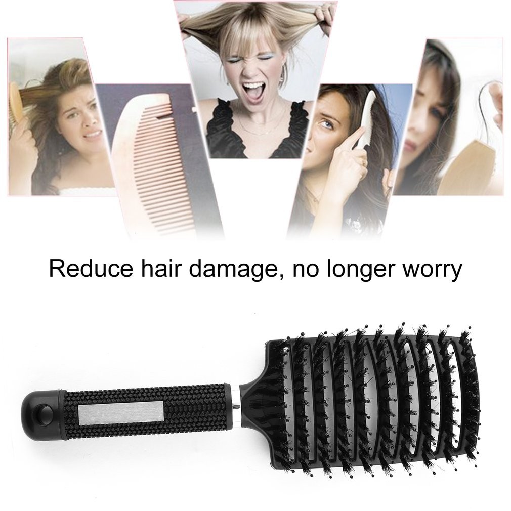 Scalp Massage Comb For Women, Bristles And Nylon, For Wet Or Curly Hair, Detangling Hair, For Hairdressing Salon