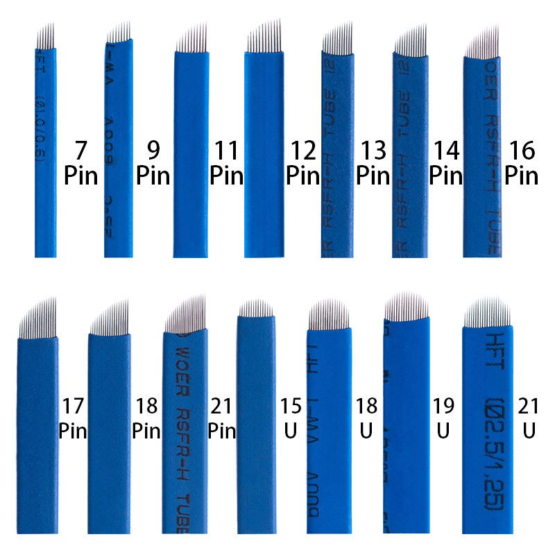 200 قطعة Microblading الإبر 0.16 مللي متر نانو لامينا مايكرو 12 فليكس بليد ل Tebori Microblading دليل قلم الوشم ثلاثية الأبعاد التطريز الشفاه