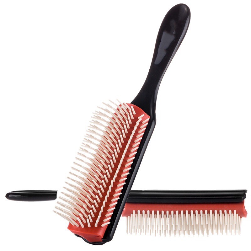 9-rows Detangling Hair Brush Denman Detangler Brush Scalp Massager Straight Curly Wet Hair Comb