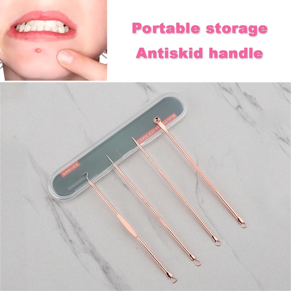 4pcs Acne Blackhead Removal Needles Pimple Acne Extractor Black Head Pore Cleaner Deep Cleansing Tool Beauty Accessories