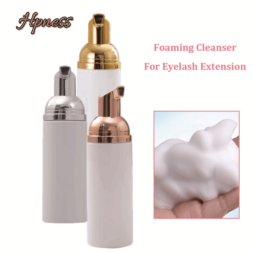 60ml Eyelash Foam Cleanser Shampoo Mousse for Eyelashes Extension Brush Set Eye Lash Cleaning Foam Pump No Stimulation Clean