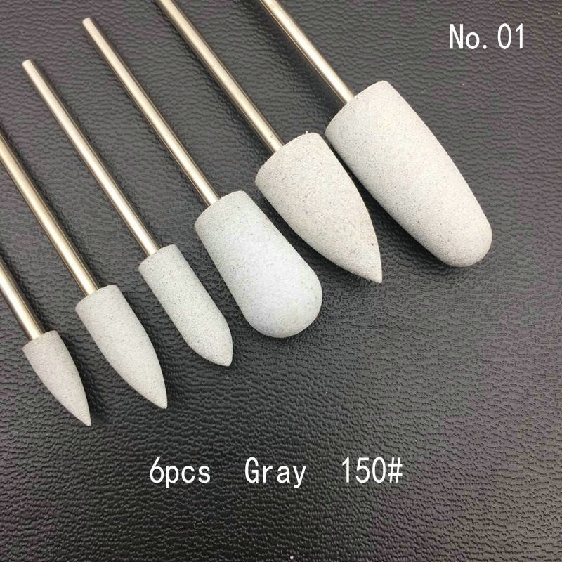 6pcs/set Rubber Silicon Nail Drill Grinding Cutter for Manicure Flexible Bit Polisher Machine Electric Nail File Art Tools