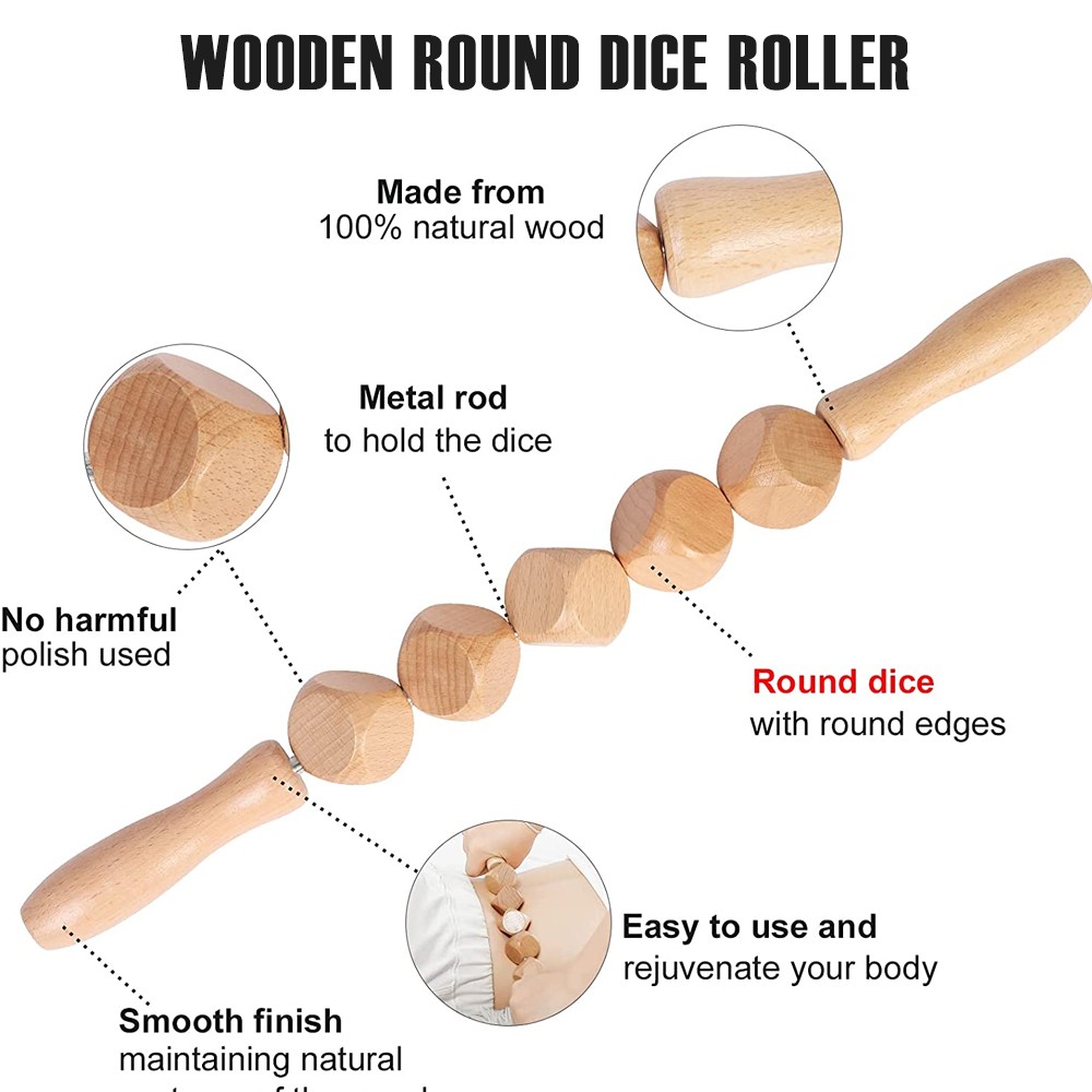 Tcare Wooden Body Foot Massager Device Reflexology Acupuncture Thai Massage Roller Therapy Scrap Meridians Lymphatic Health Care