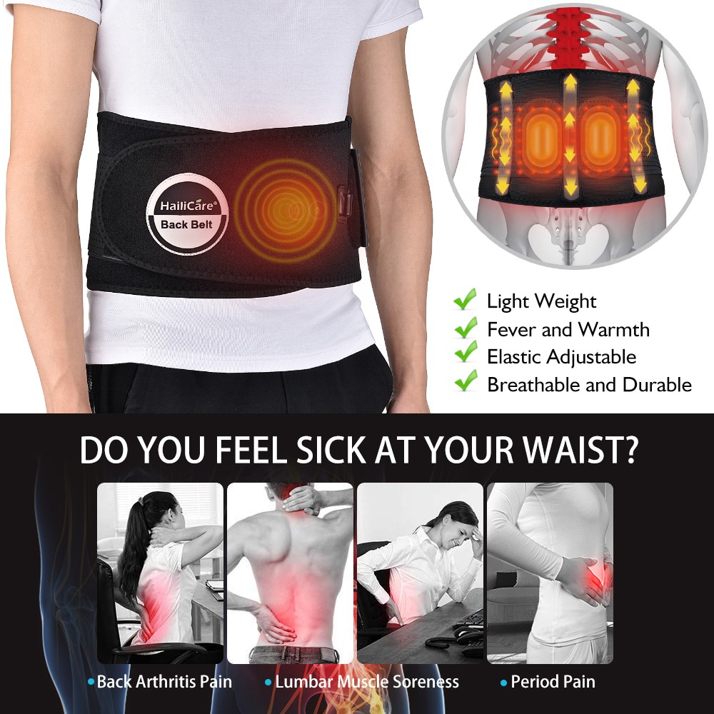 Bastsky Scoliosis Waist Disc Lumbar Heating Belt Cushion Infrared Heat Back Pain Lumbar Electric Massager Herniated Disc Spine Brace