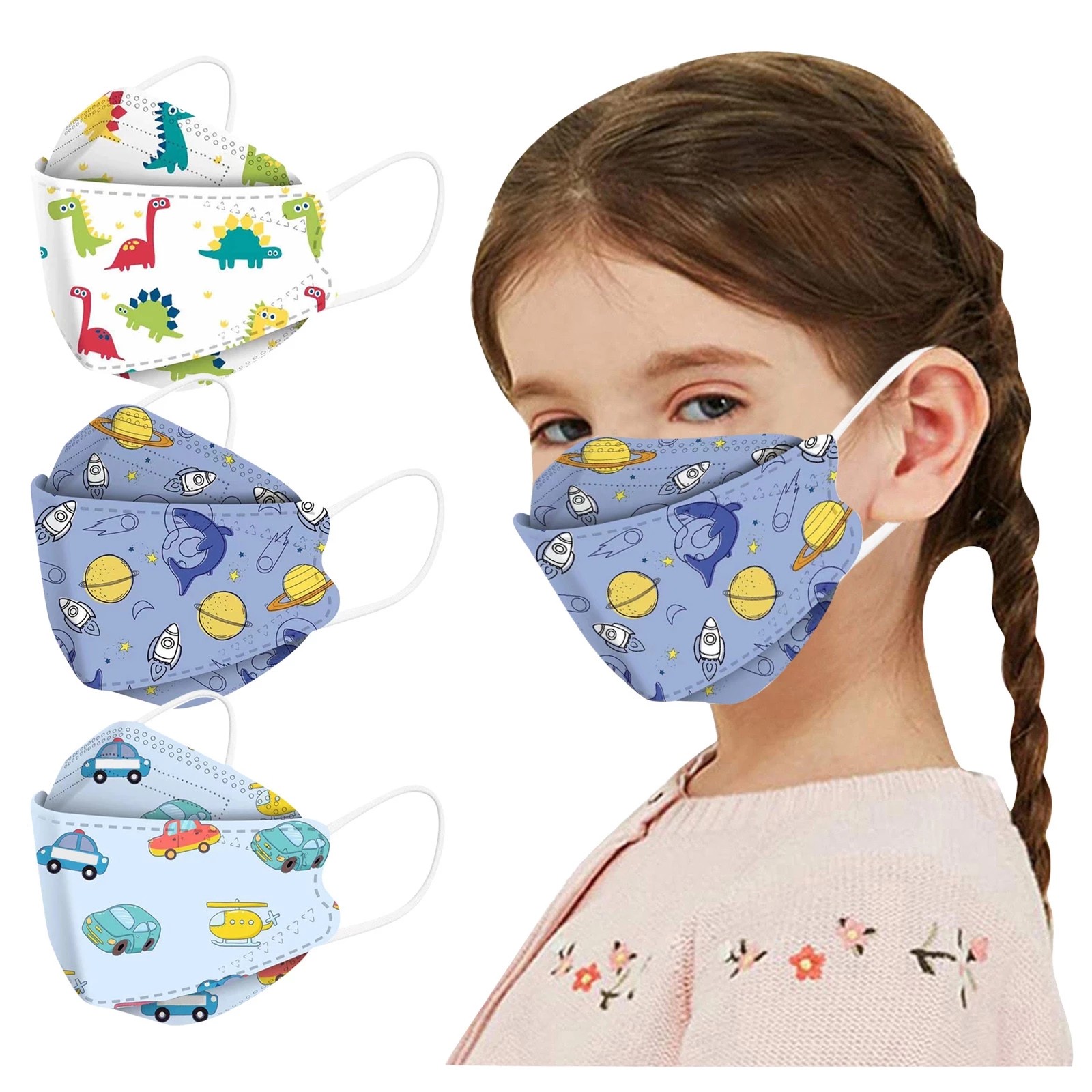 20pcs 3D Cartoon Kn95 Masks Kids N95 Respirator n95mascarillas Enfant Fish 4 Layer Print Dustproof Ffp2 Children Christmas Mask