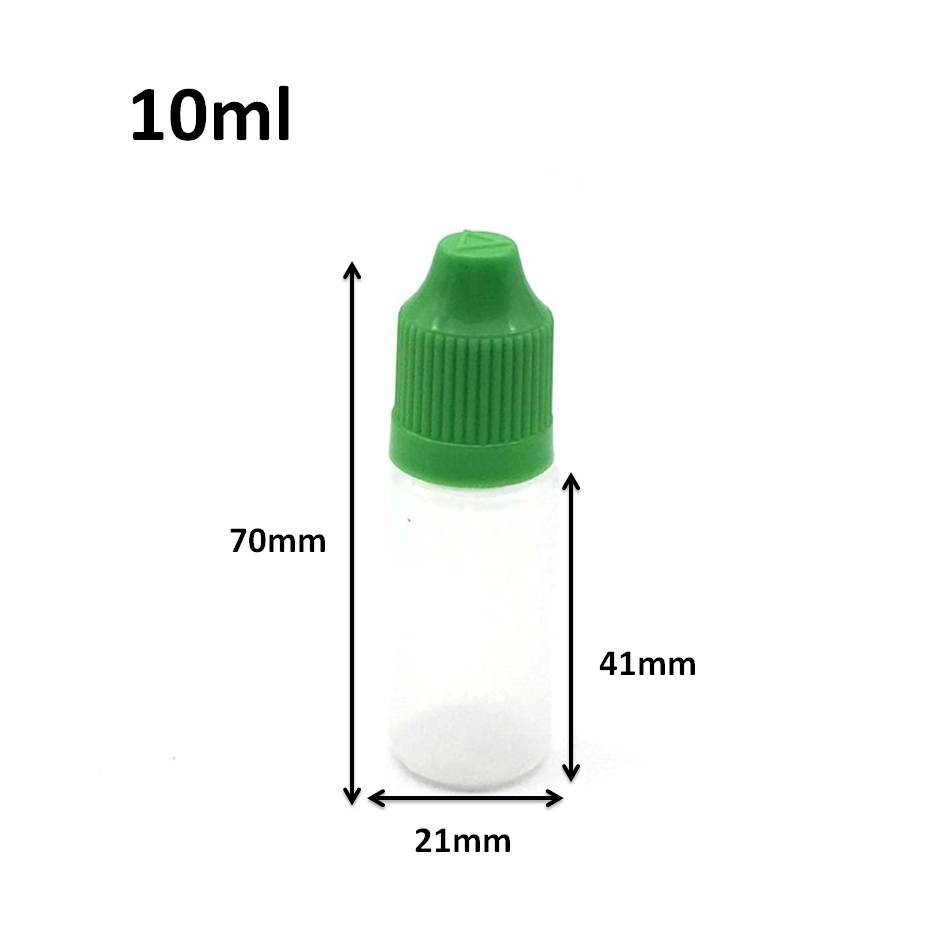 20pcs Plastic Droplet Bottles 10ml Empty Vials With Childproof Cap And Long Thin Tip Liquid Jar