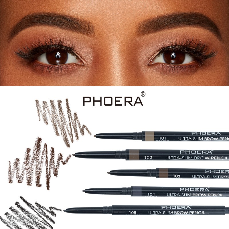 PHOERA 5 Color Natural Long Lasting No Blooming Double Ended Eyebrow Pencil Waterproof Sweatproof No Fading Eyebrow Pen TSLM1