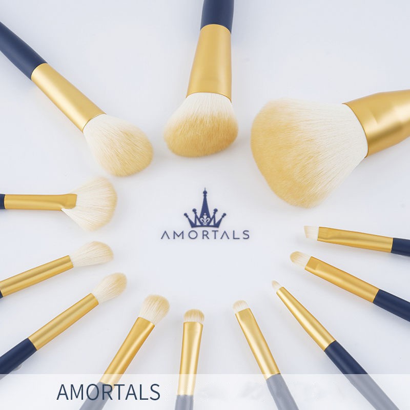 1set=12pcs Amortals Star Moving Appearance Level Makeup Brush Set Soft Eyeshadow Blush with Brush Bag/bucket BASF Wool Fiber