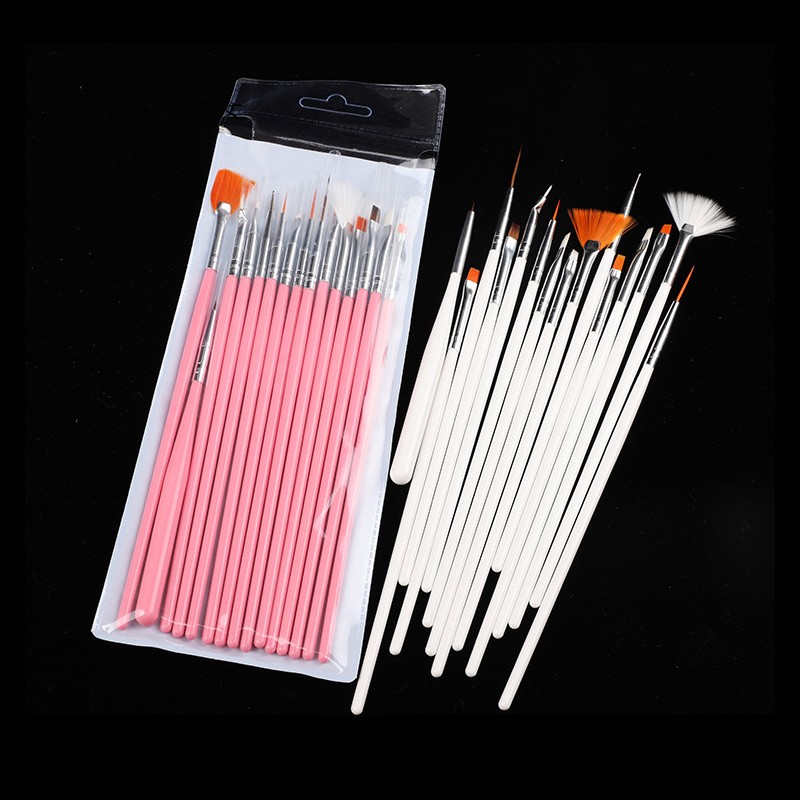 15pcs/set Nail Art Brush Manicure Gel Brush Dotting Painting Design Nail Brushes Liquid Powder Carving Brush Manicure Decoration