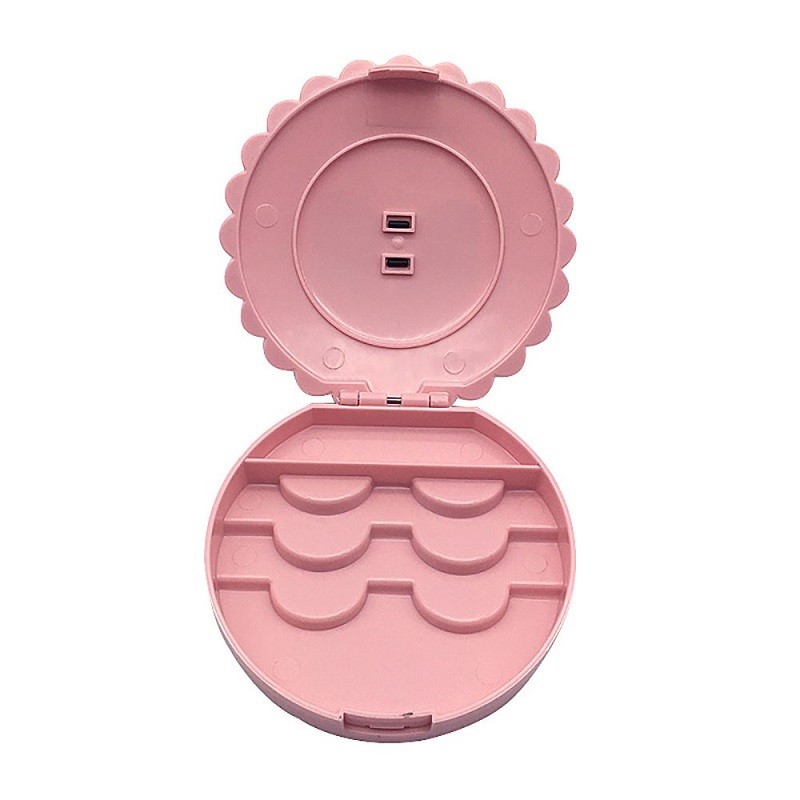 1pc Plastic Fake Eyelash Storage Box Makeup Cosmetic Magnetic Eye Lashes Cute Pink Flower Case Makeup Cosmetic Tools