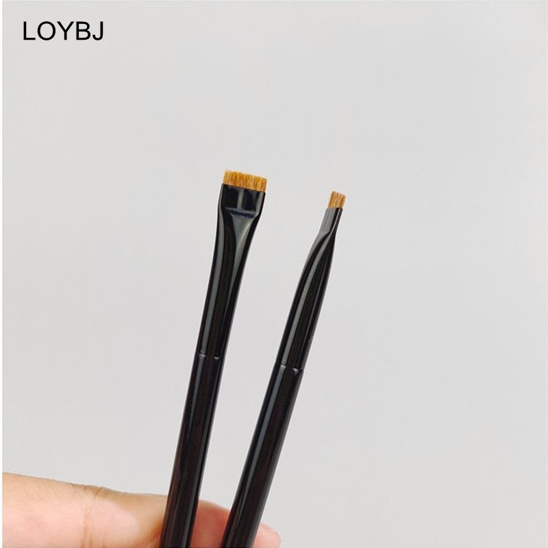 Loebig Professional Eye Makeup Brushes Flat Eyeliner Brush Angled Eyebrow Cosmetic Brush Outline Super Fine Make Up Brushes Set