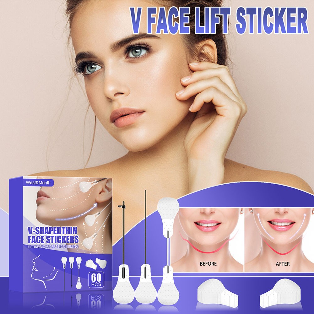 60pcs/set Invisible Thin Face Stickers Face Line Wrinkles Sagging Skin V-Shape Face Lifting Fast Chin Tightening Face Care Set