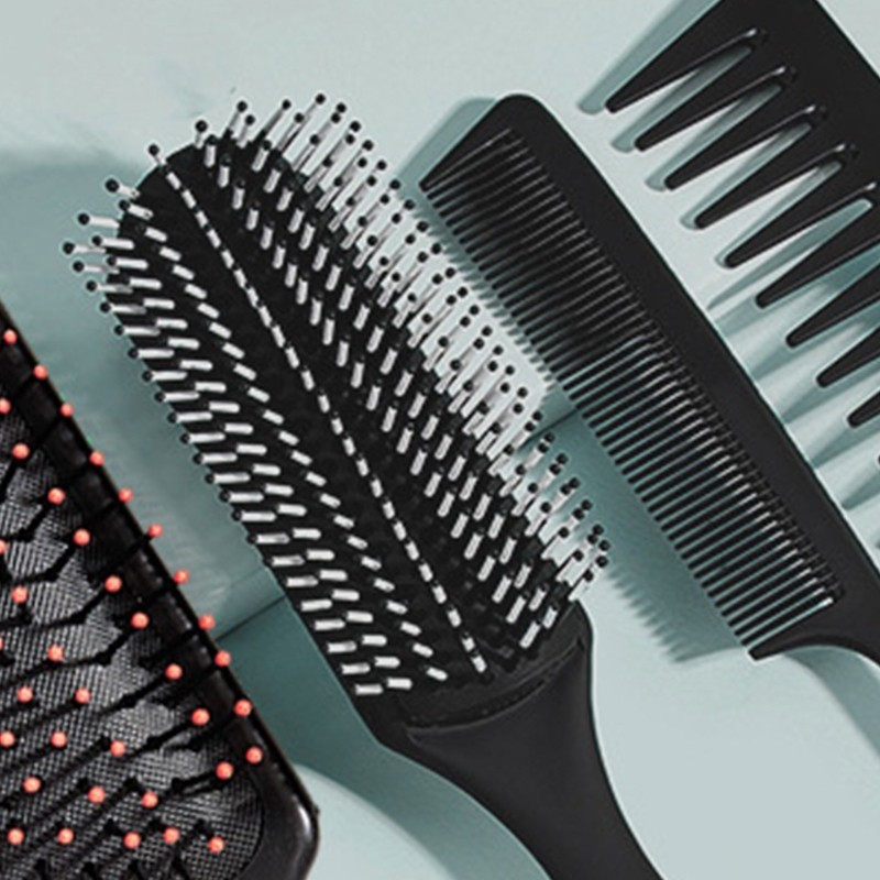 4pcs Painless Black Hair Styling Comb 4 in 1 Paddle Hair Brushes Hair Styling Comb Kit All Hair Type for Female Male