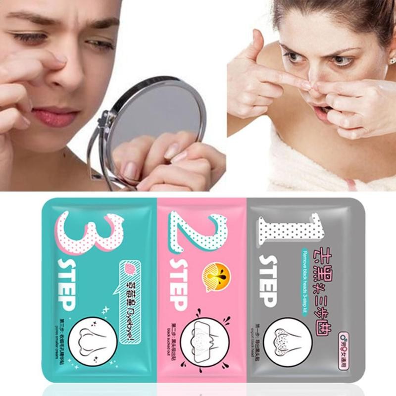 Remove Blackhead Nose Patch 3 Steps T Area Care Deep Clean Pores Blackhead Clean Face Care Products Shrink Pore Sticker