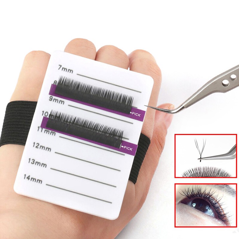 2 in 1 Acrylic False Eyelashes Plate Holder Pad Lashes Holder Extension Tool Extension False Eyelash Hand Belt Pallet Holder