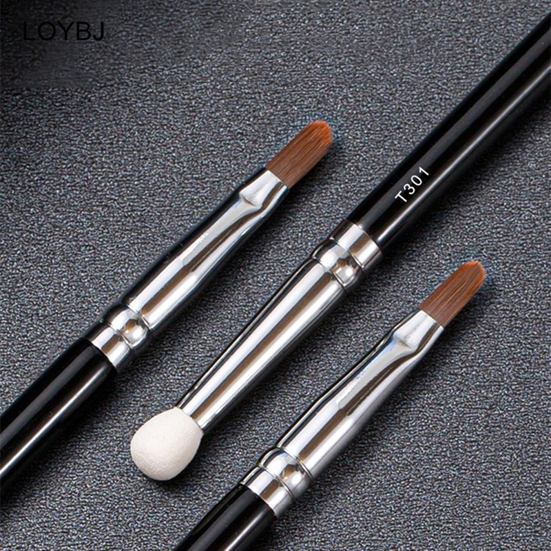 Loebig New Concealer Makeup Brushes T301 Double Ended Soft Sponge Wool Fiber Powder Concealer Cosmetic Blending Fine Brush Set