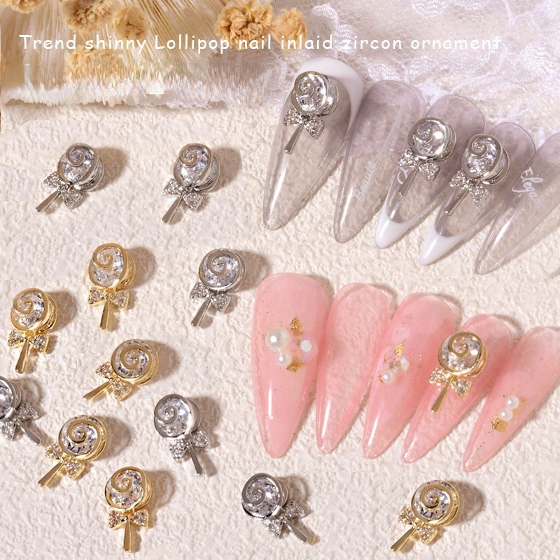 3pcs New nail sucker zircon jewelry gold silver color preservation jewelry phototherapy nail drill accessories