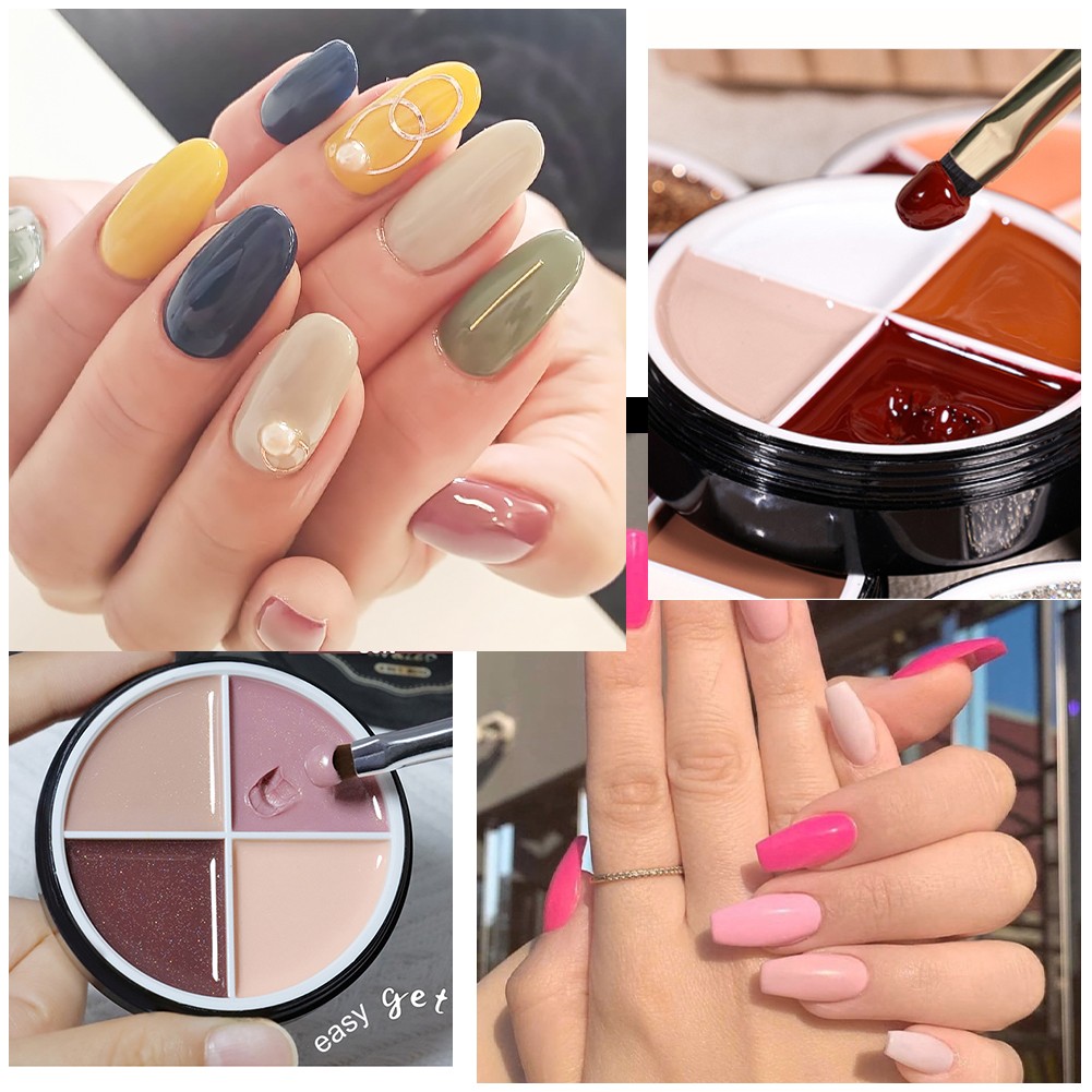 4 Color Solid Canned Nail Gel Cream Texture Phototherapy Painting Gel UV LED DIY Nail Art Design Nail Gel Polish TSLM1