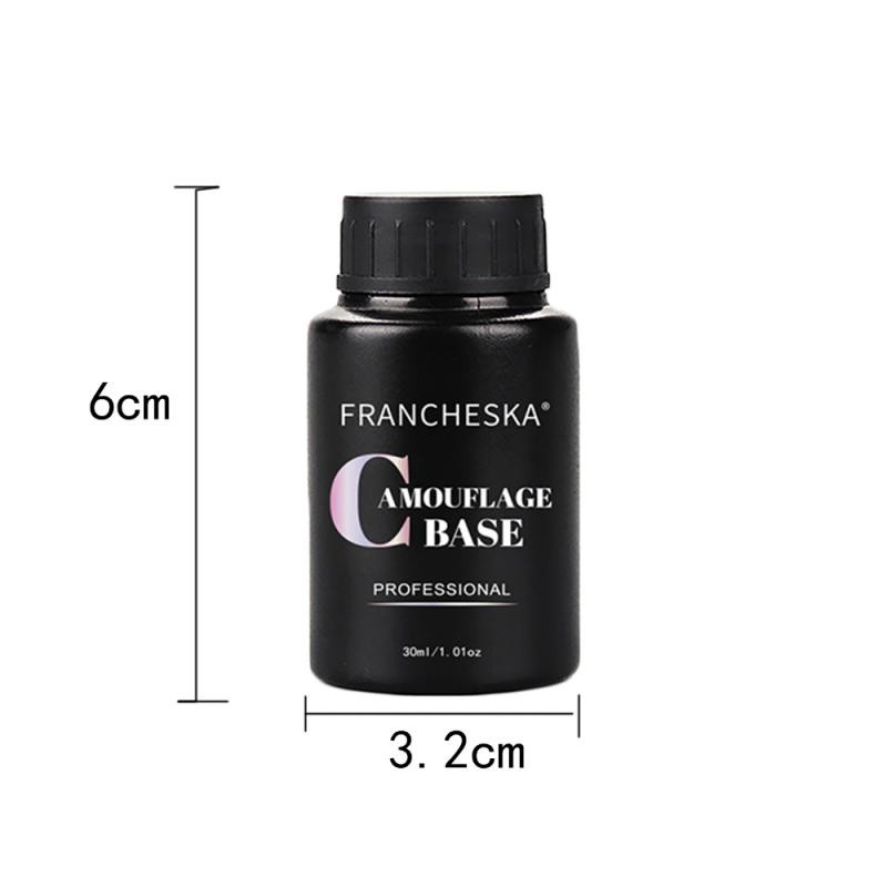 Franeska - Semi-Permanent Gel Nail Polish, Gloss, Clear, Nail Art, Varnish Base, 30ml, TSLM1