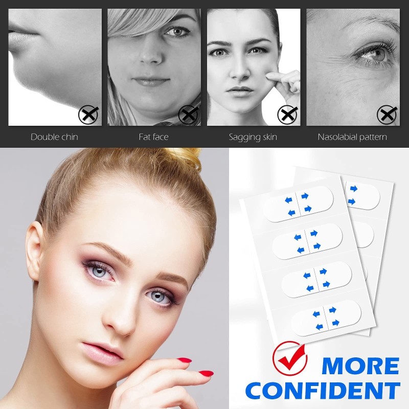 D2TA 40 Sheets Face Lift Tools for Double Chin Face Lift Tape Invisible Thin V Face Stickers Makeup Tools