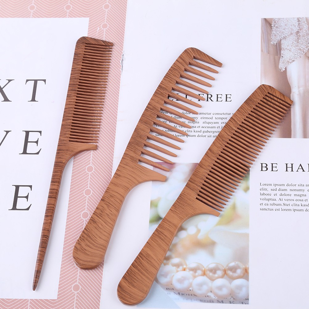 Natural Pear Wood Smooth Comb Scalp Massage Anti-tangle Static Handmade Hair Brush Hair Styling Hair Care Tool