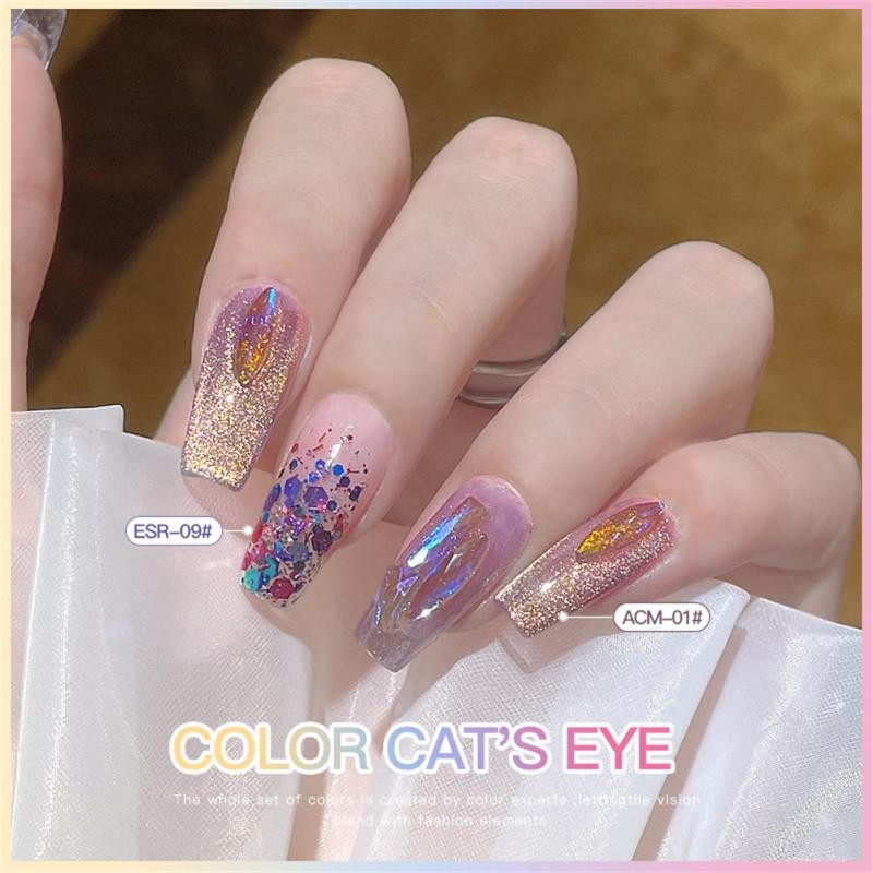 Cat Eye Nail Gel Polish Transparent Custom Glossy UV Semi Permanent Varnish Gel Nail Salon Nail Polish TSLM1