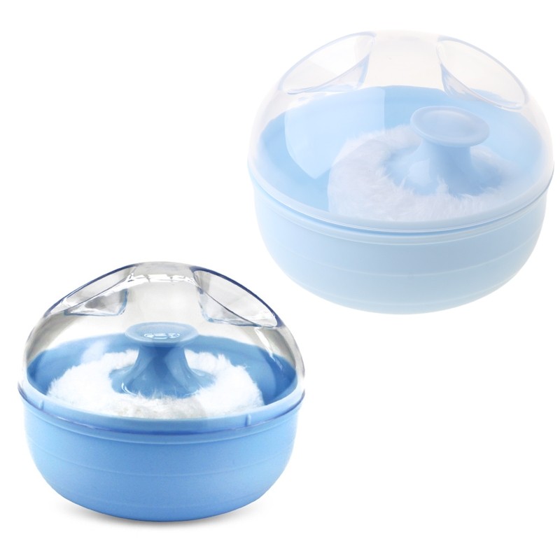 Portable Baby Soft Body Talc Powder Puff Sponge Container Box Useful Supplies