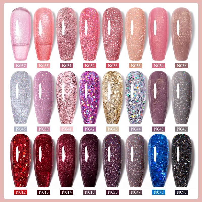 UR SUGAR Glitter Nail Gel Polish Color Glitter Sequins Shiny Gel Base Long Lasting Nail Art Varnish