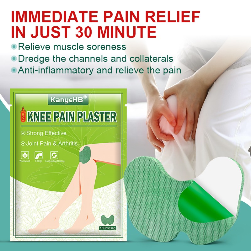 15pcs=1bag Knee Joint Pain Plaster Chinese Wormwood Extract Sticker for Joint Pain Rheumatoid Arthritis Pain Relief Patch W008