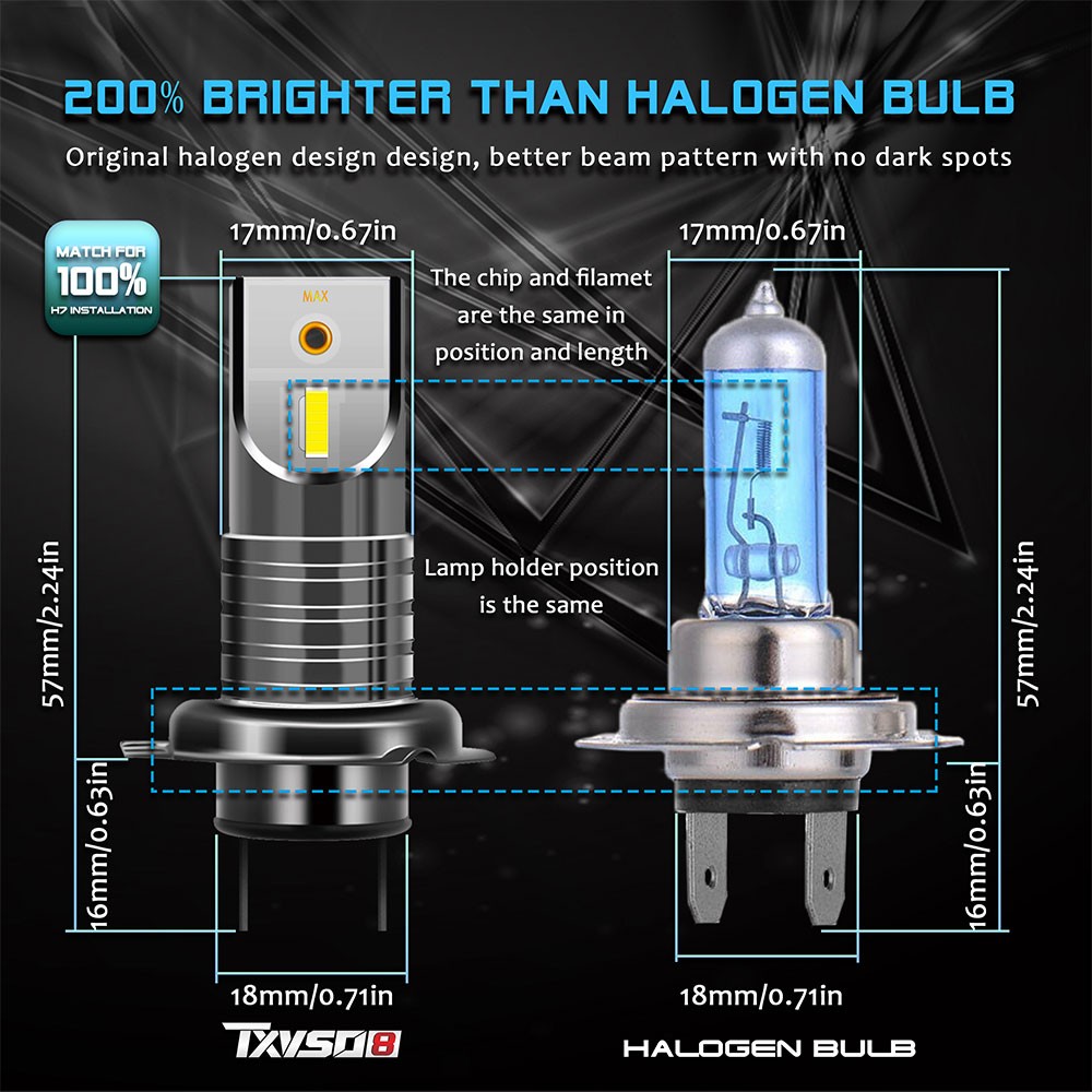 TXVSO8 H7 Led أضواء لسيارة صغيرة 6000K المصباح 55 واط/لمبة العالمي السوبر مشرق COB مصابيح للسيارات Luces Led الفقرة السيارات