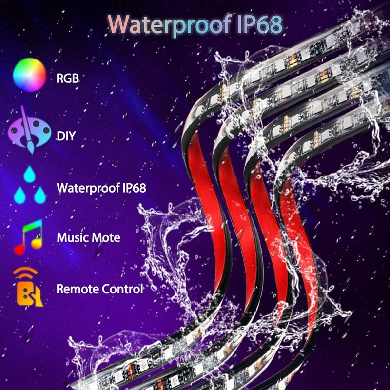 سيارة ضوء تحت توهج مرنة قطاع LED أضواء تحت الجسم عن بعد/APP التحكم سيارة Led ضوء النيون RGB مصباح جو الزخرفية