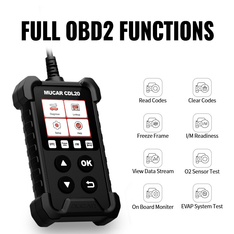 MUCAR CDL20 OBD2 ماسح الرادار الخاص بالسيارة obd2 السيارات أداة تشخيص pk elm327 cr3001 رمز القارئ OBD2 أداة تشخيص السيارات شحن مجاني