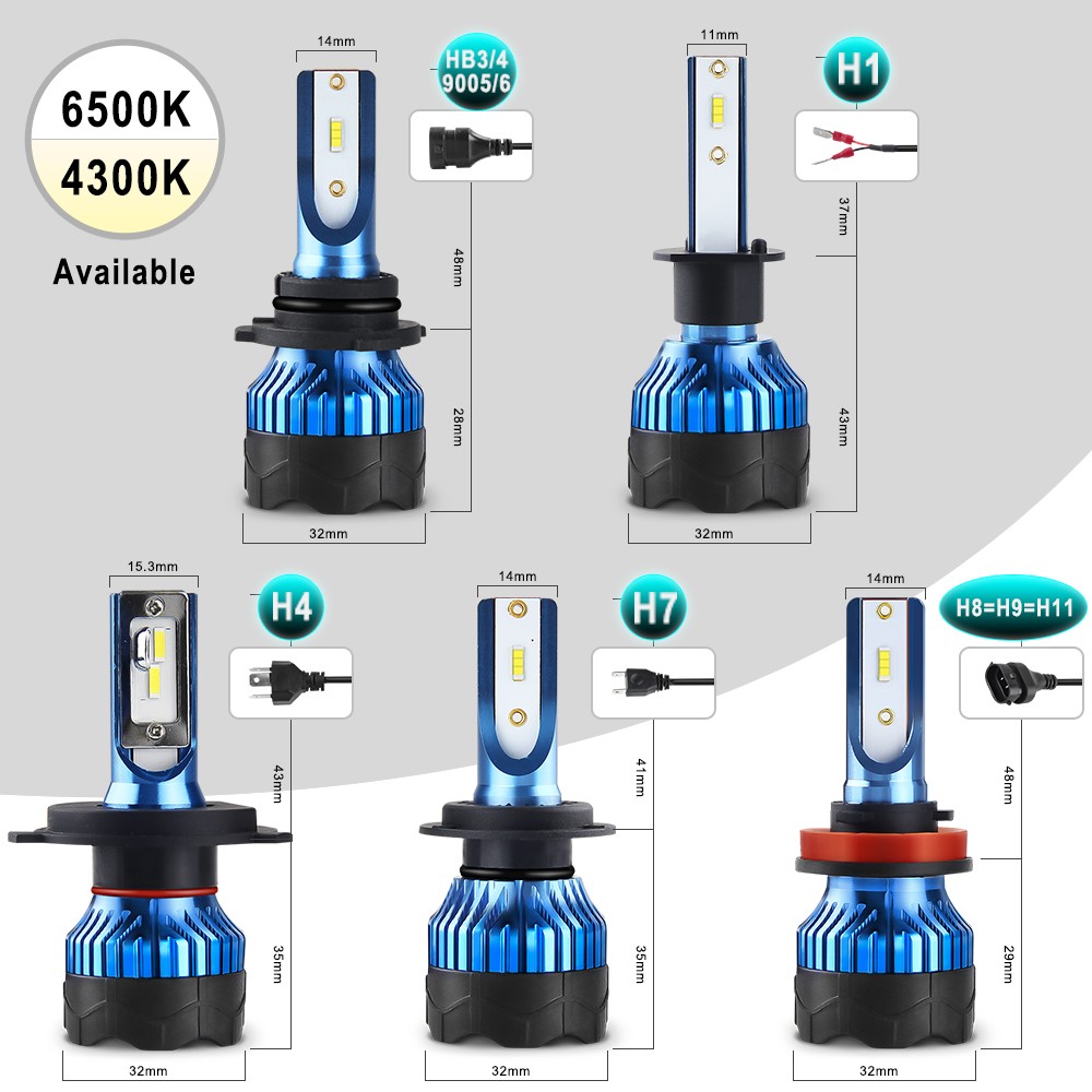 BraveWay H4 Led المصباح LED لمبة للسيارة الضباب ضوء لمبة H1 H3 H7 LED H11 9005 9006 HB3 HB4 12000LM 12 فولت ديود مصابيح 4300K/6500K