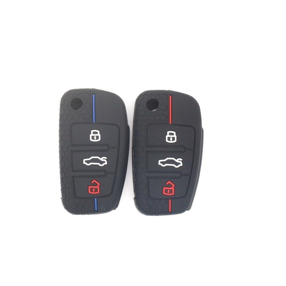 Silicone Flip Car Key Case Cover Remote Control Cover Protector For Audi A1 A3 A6 Q2 Q3 Q7 TT TTS R8 S3 S6 RS3 RS6 Accessories