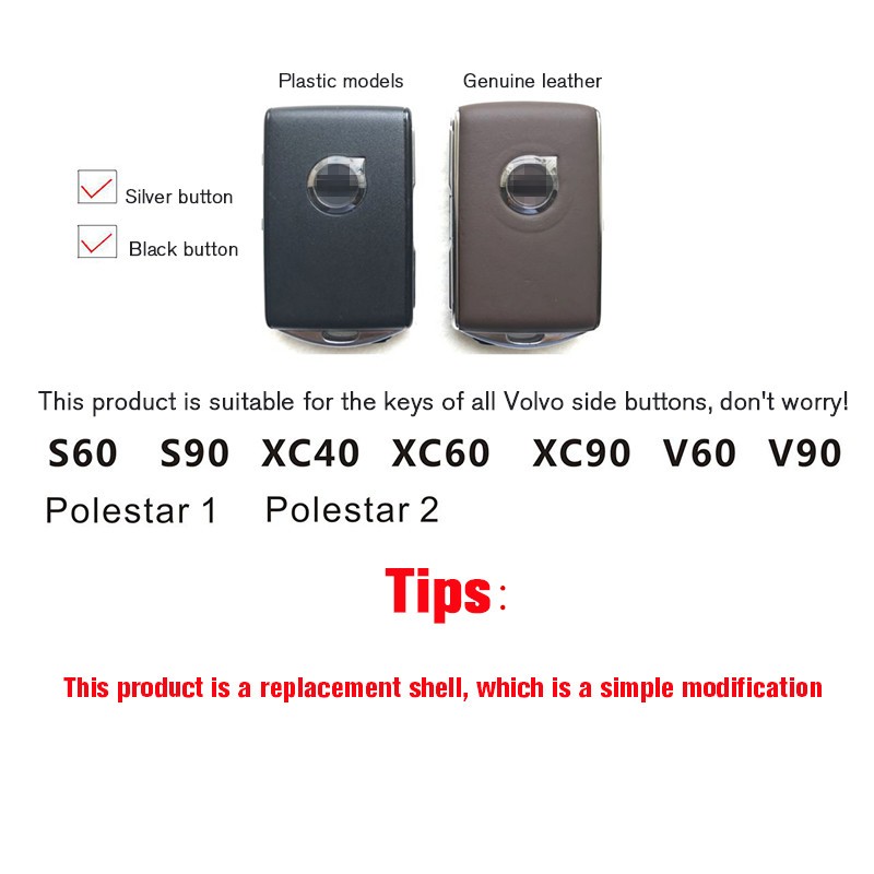 Classic Fashion Wood Grain Car Key Case For Volvo Car Key Cover For Volvo S60 S90 XC40 XC60 XC90 V60 V90 Polestar 1 Polestar 2