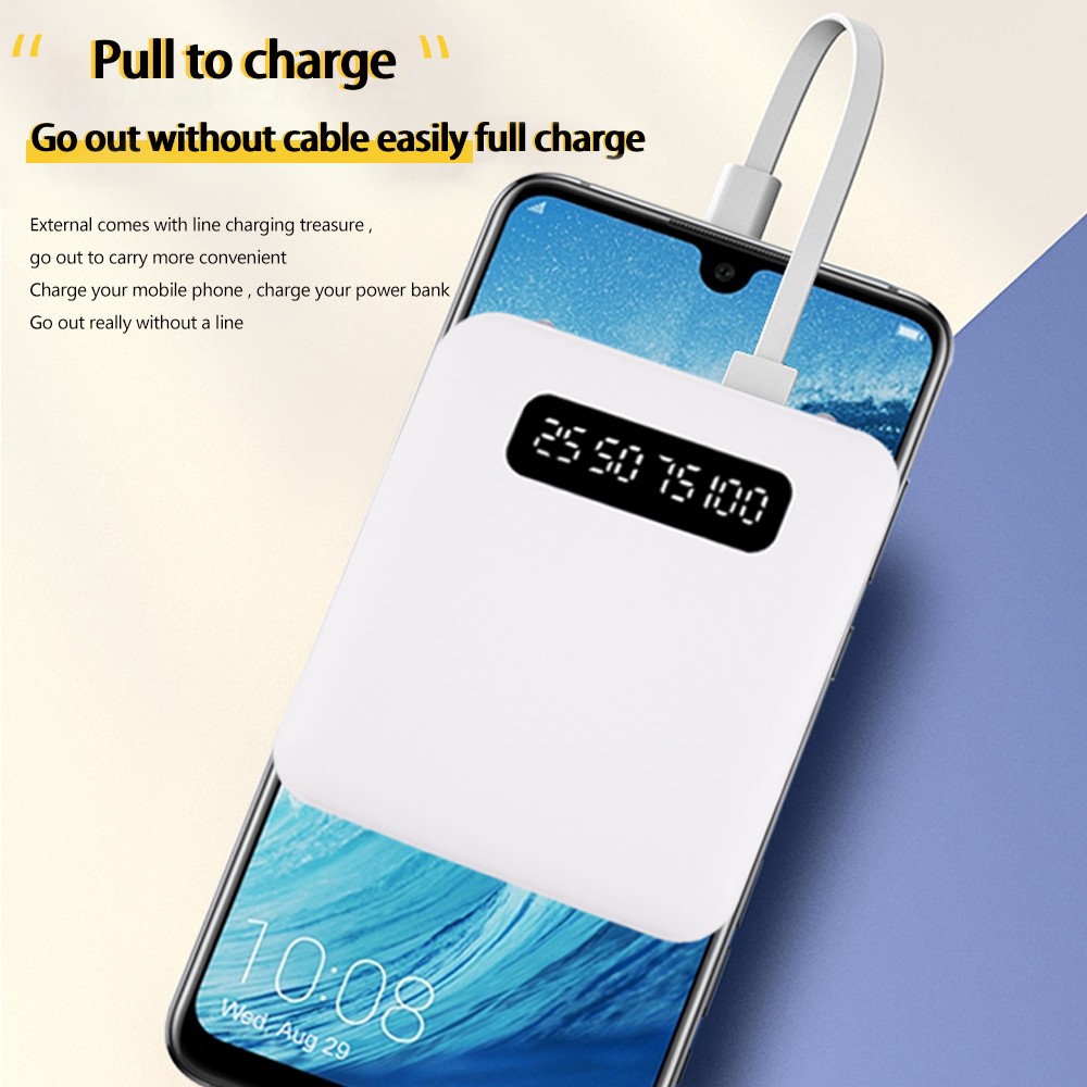 50000mAh mobile power bank portable mobile phone fast charger digital display USB charging external battery pack for Android