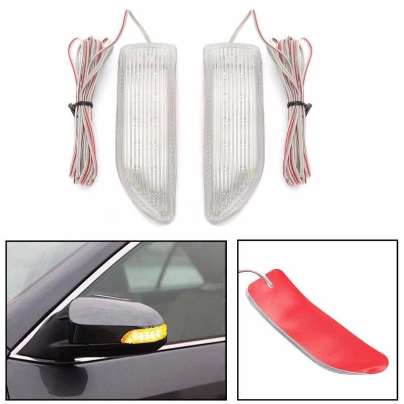 Amber LED Car Side Mirror Turn Signal Indicator Universal 2pcs Car Automatic Turn Signal Light Car Decorative Accessories