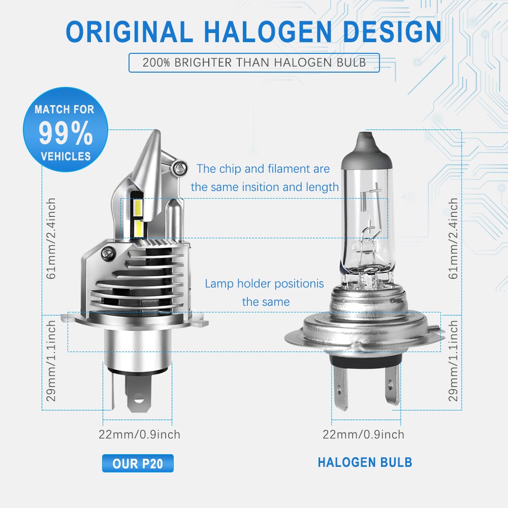 /HL LED H4 سيارة مصباح أضاءه أمامي 6500K 16000LM مصباح ليد شعاع عالية + شعاع منخفض H4 LED لمبة استبدال مصباح للدراجات النارية 12 فولت