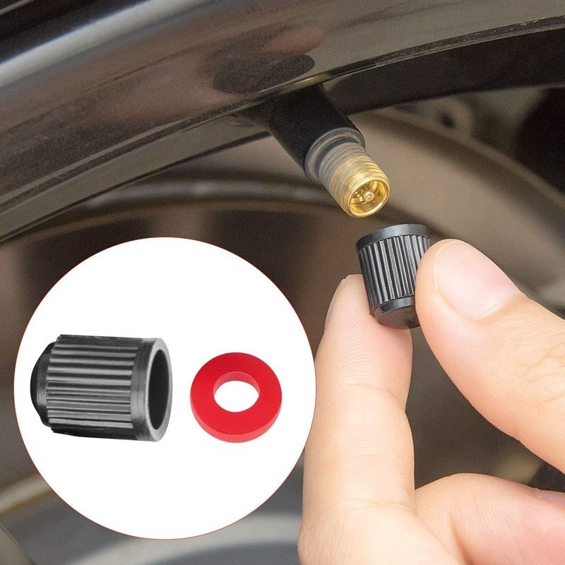 10/25/50/100pcs Black Tire Valve Caps, With Rubber O-Ring, Universal Stem Caps For Cars Bike, Bike, Truck, Motorcycle