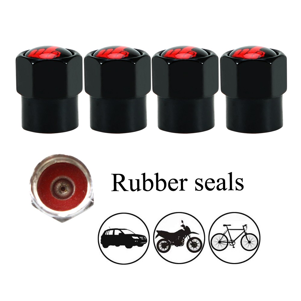 4pcs/set Car Tire Valve Caps Aluminum Alloy/Copper Middle Finger Logo Valve Caps Tire Wheel Tire Stem Air Tight Cap Covers