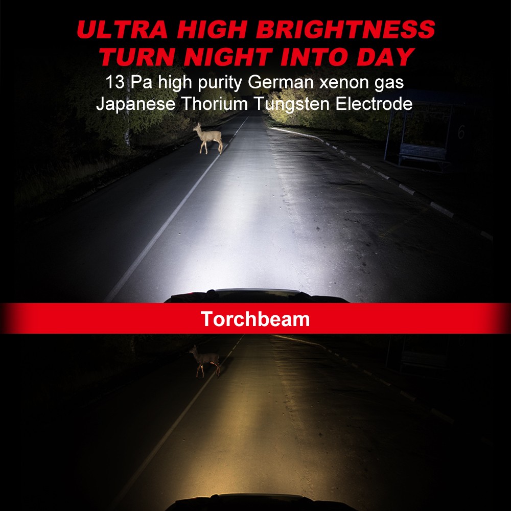 Torchbeam D8S Car HID Xenon Headlight 45V 25W 2800LM Super Bright Xenon HID Bulbs 2pcs 6000K Car Headlight Light Kit