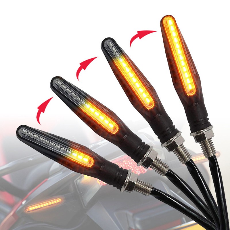 Universal Motorcycle Turn Signal Light 12V Led Moto Water Flow Blinker Bendable Motorcycle Flashing Lights Signal Lamp