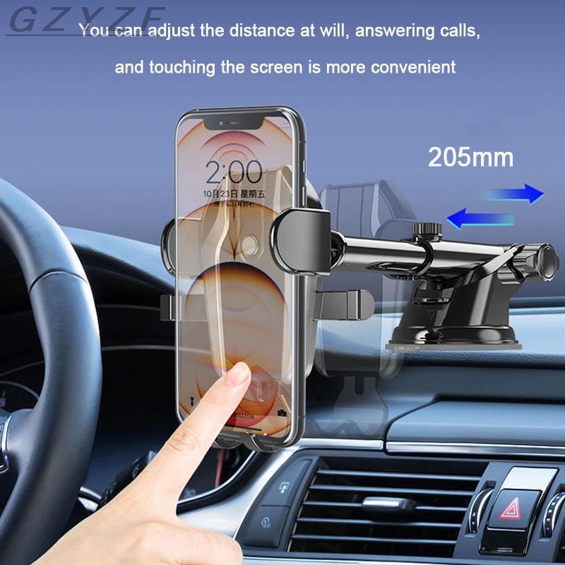 Gravity Suction Cup Adjustable Universal Car Phone Holder Stand Holder in Car GPS Mount for iPhone 12 Pro Max Xiaomi