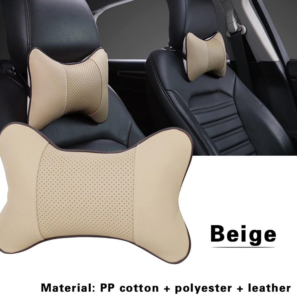 1PC Car Neck Pillows PU Leather Head Support Protector Universal Headrest Backrest Pillow Fit Car Elastic Headrest