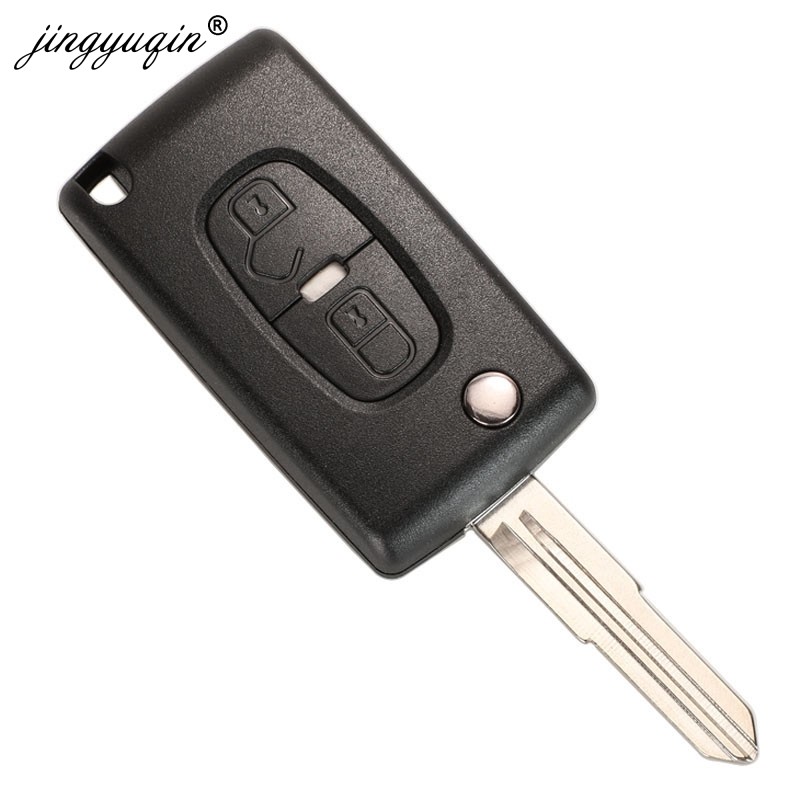 jingyuqin For Peugeot 4007 ET 4008 Citroen C-Crosser C4 Aircross 2 Button Flip Remote Key Case Cover Fob MIT-11R Blade CE1731