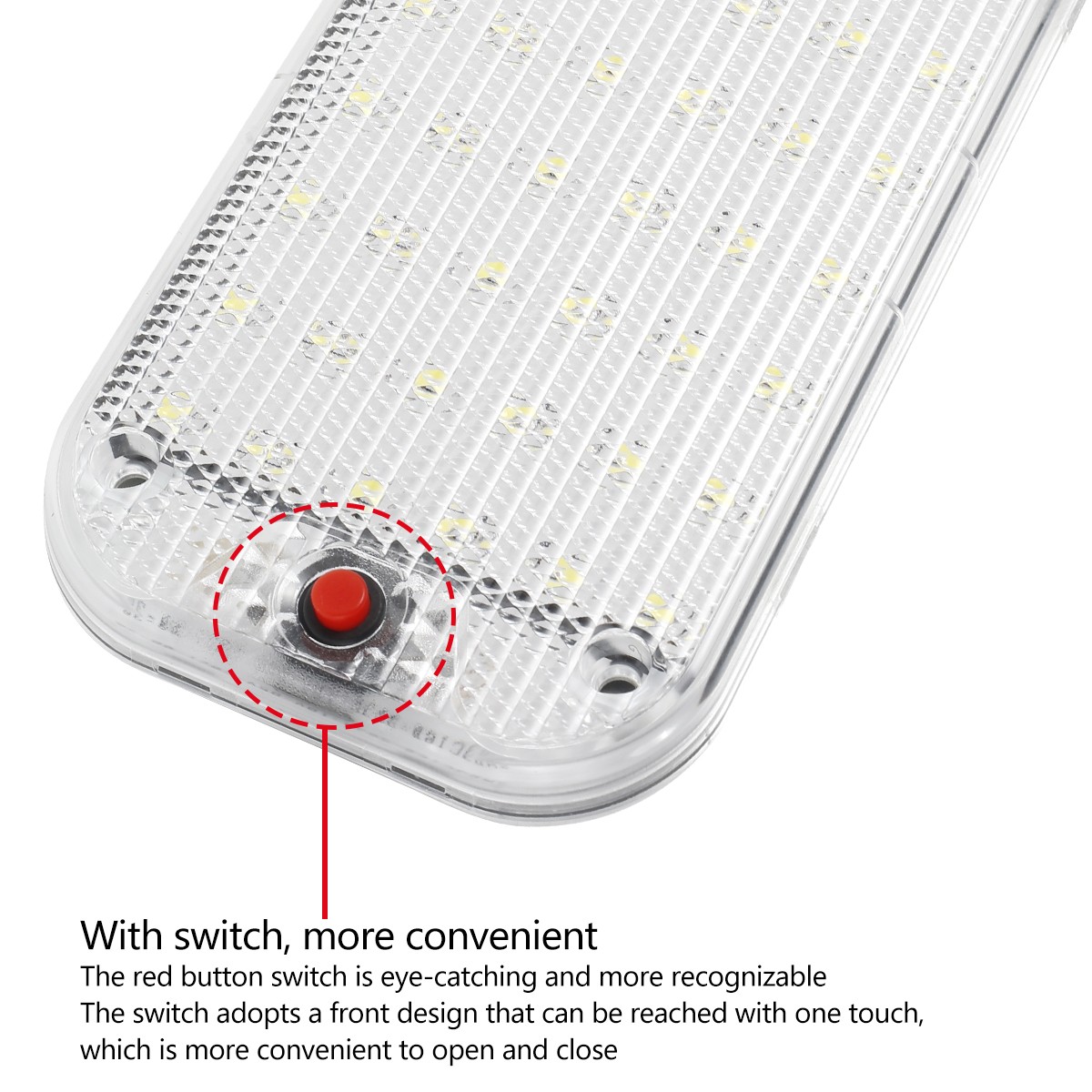 2 قطعة RV الداخلية ضوء 10 واط 48 LED سقف قبة تيار مستمر LED أضواء لسيارة شريط لاصق على الوجهين القراءة ضوء ل سيارة RV تخييم قارب